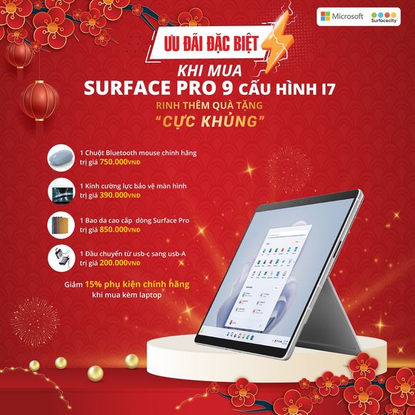 Ưu đãi đặc biệt khi mua Surface Pro 9 cấu hình i7