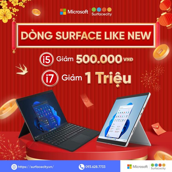 Dòng LAPTOP SURFACE LIKE NEW (i5 giảm 500k/ i7 giảm 1 triệu)