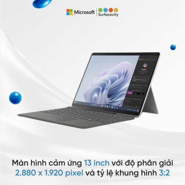 Surface Pro 10 for Business với màn hình sáng hơn, chống lóa tốt hơn