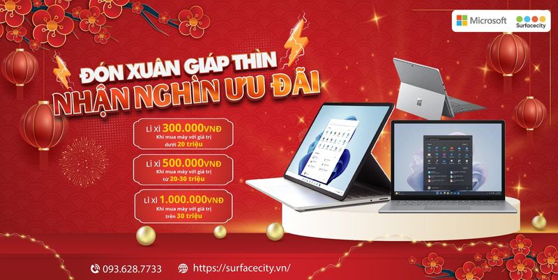 SURFACECITY lì xì với ưu đãi Tết Giáp Thìn 1 triệu